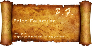 Pritz Fausztusz névjegykártya